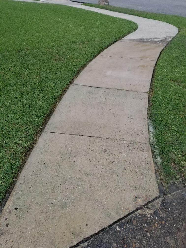 After concrete power washing
