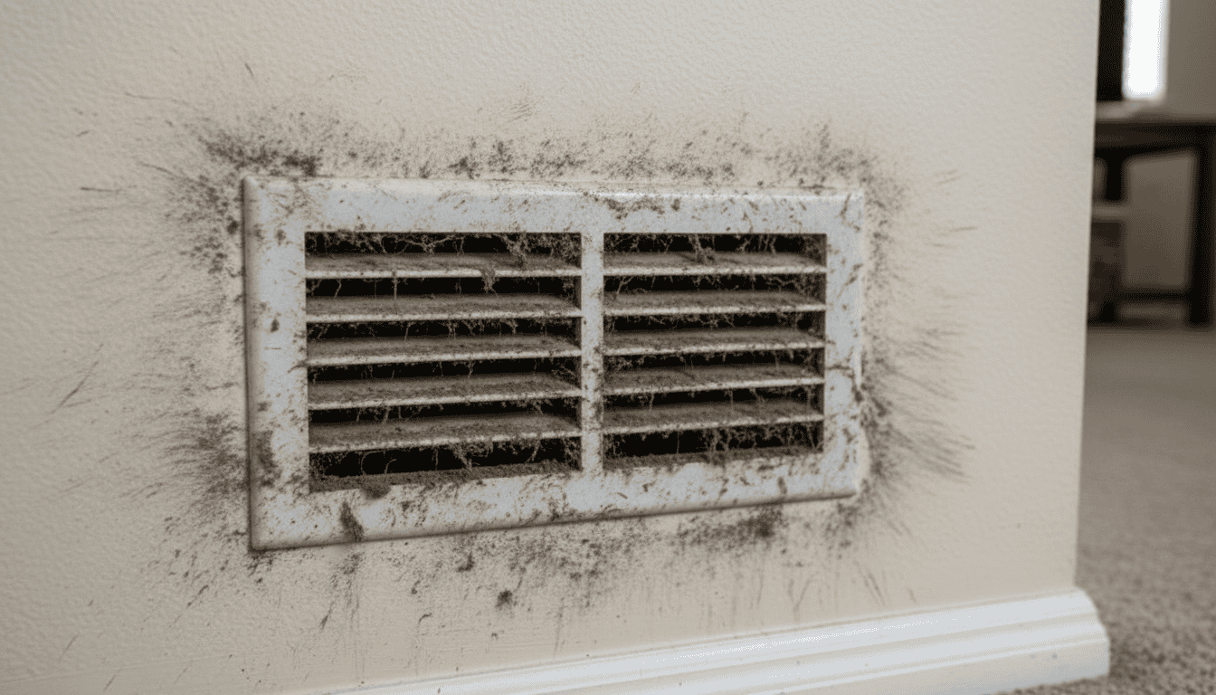 Visible Dust Around Vents and Registers