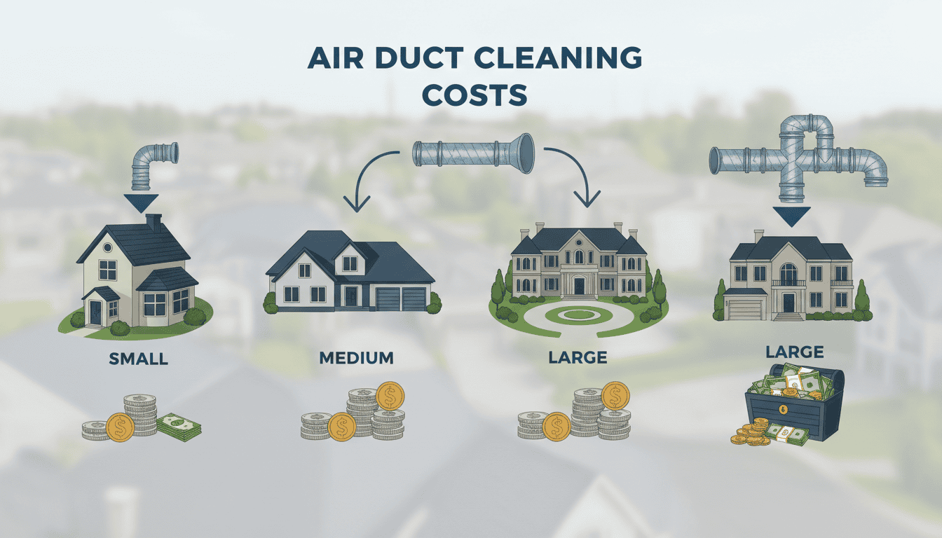 Average Air Duct Cleaning Costs by Home Size